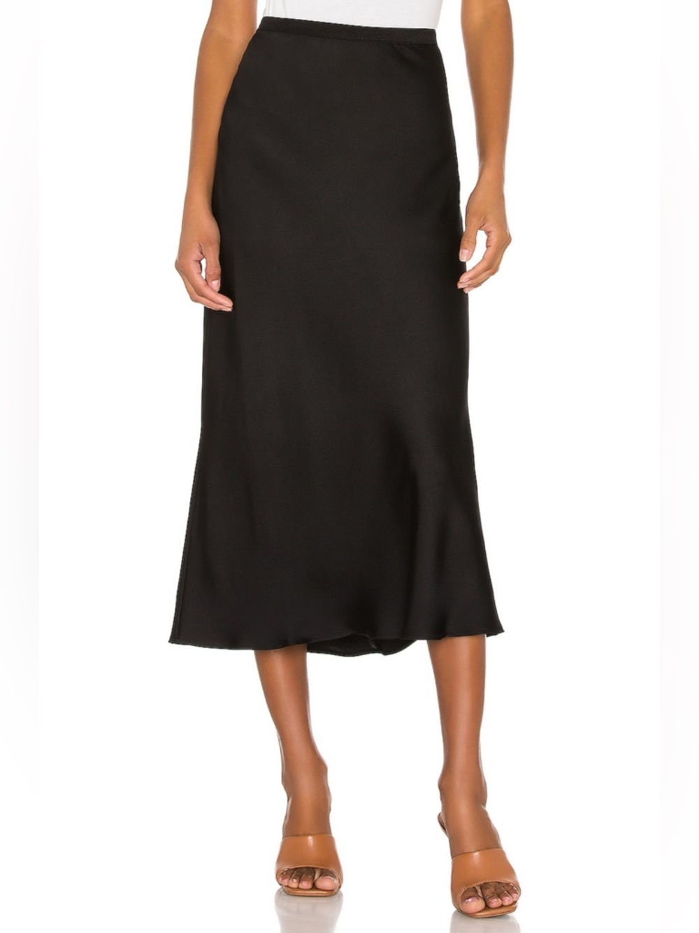Anine Bing Bar Silk Skirt in Black